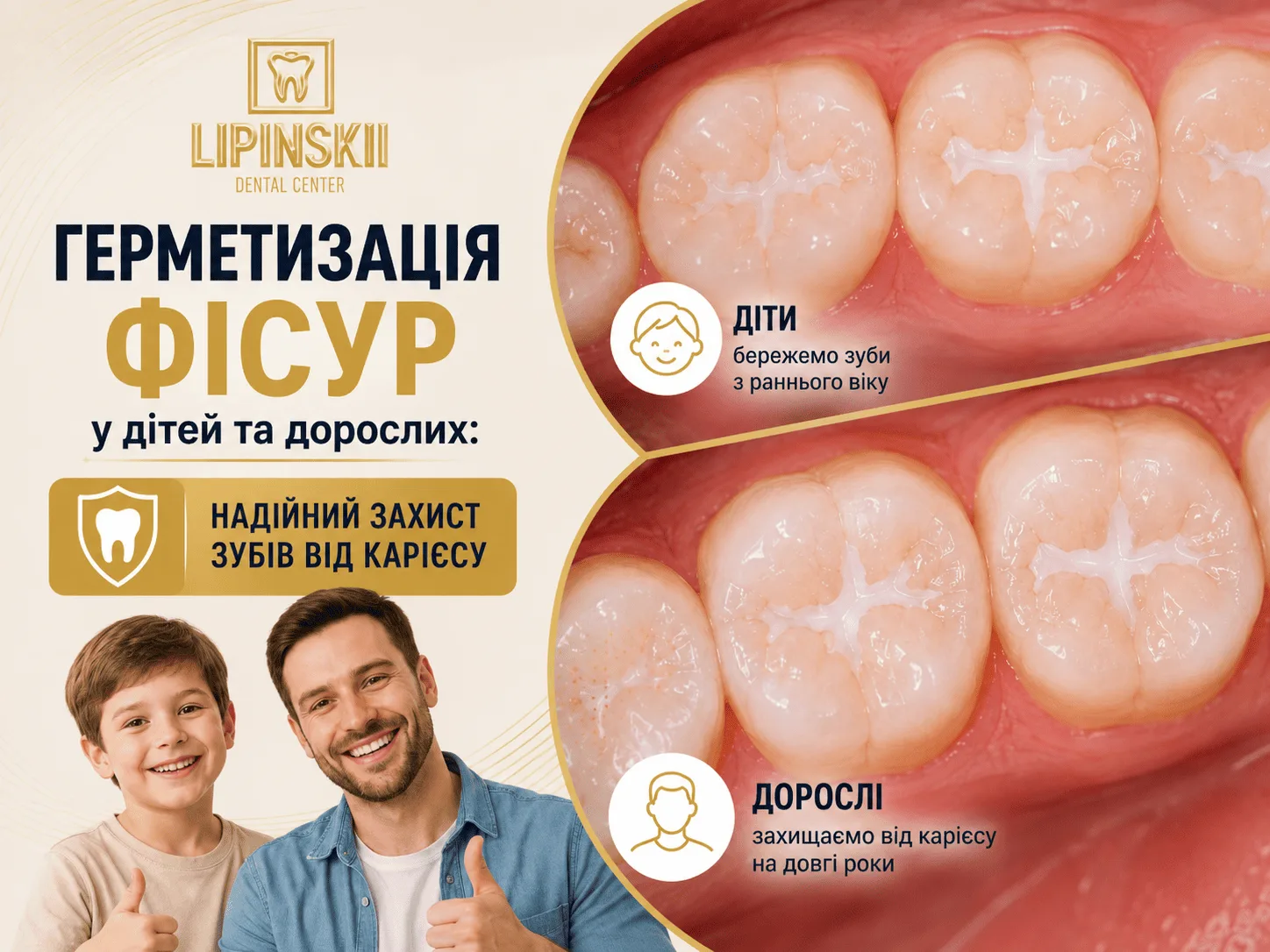 Герметизація фісур у дітей та дорослих: надійний захист зубів від карієсу