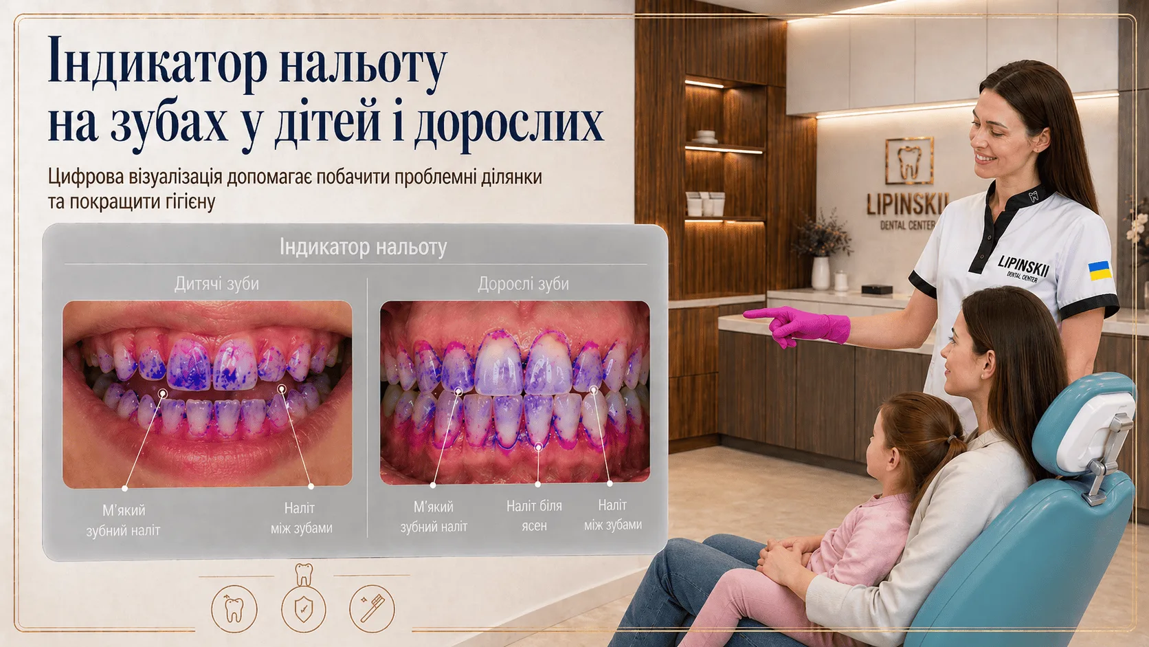 Індикатор нальоту на зубах у дітей і дорослих