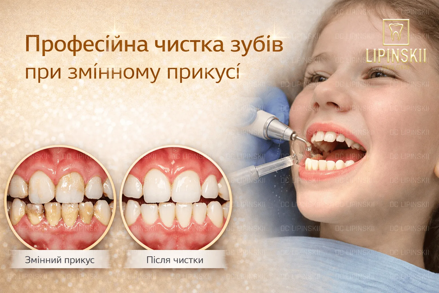 Професійна чистка зубів при змінному прикусі